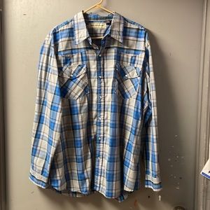 Bit & Bridle Mens Western Shirt, Cowboy Shirt size XXL Plaid snap front